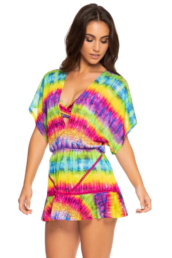 Luli Fama Afterglow Playera V-Neck Swimwear Cover-Up - Luli Fama