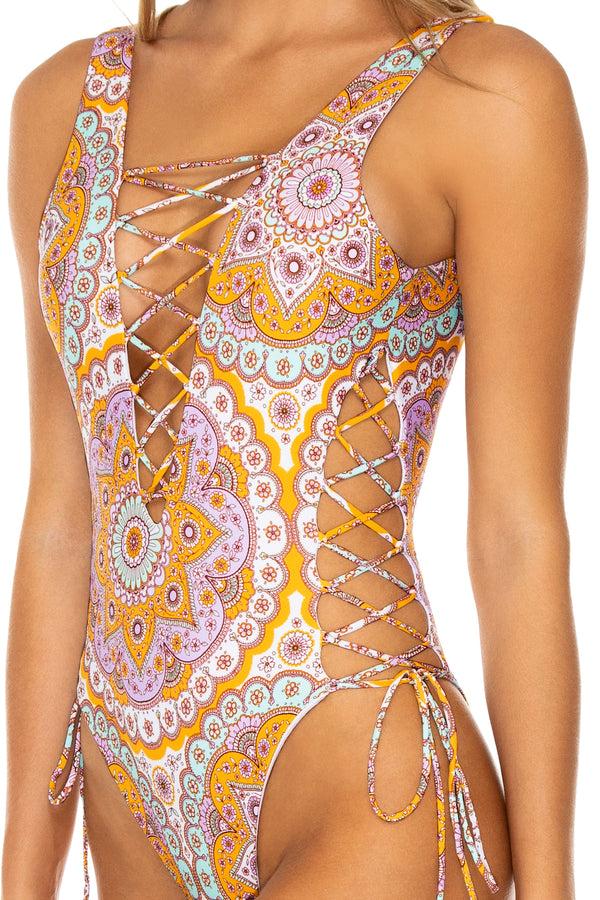 Luli Fama ALHAMBRA - Open Side One Piece Bodysuit • Lavanda – Luli Fama
