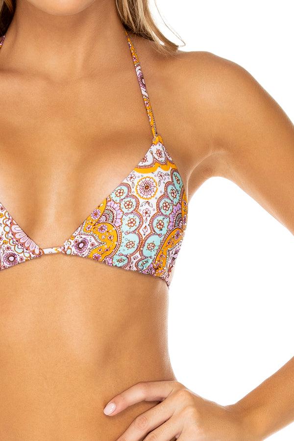 Luli Fama ALHAMBRA - Triangle Top & Wavey Ruched Back Brazilian Tie Side Bottom – Luli Fama