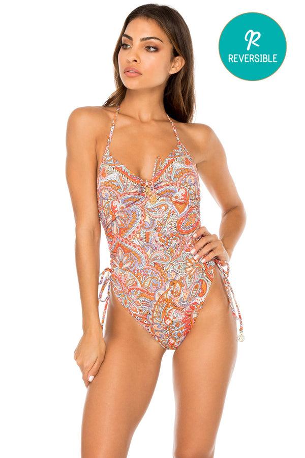 luli fama Andaluz Drawstring High-Leg One-Piece - Multicolor – Luli Fama