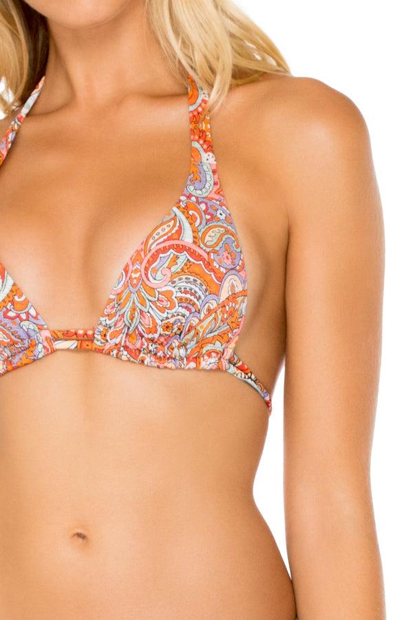 Luli Fama Andaluz Triangle Halter Top & Full Ruched-Back Bottom – Luli Fama