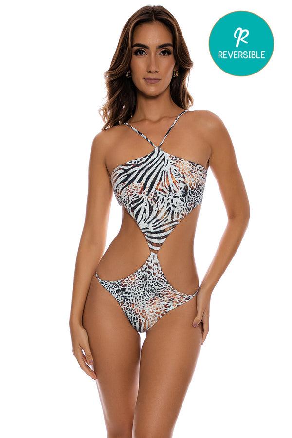 luli fama ANIMALE - Reversible Handkerchief One Piece • Cream – Luli Fama