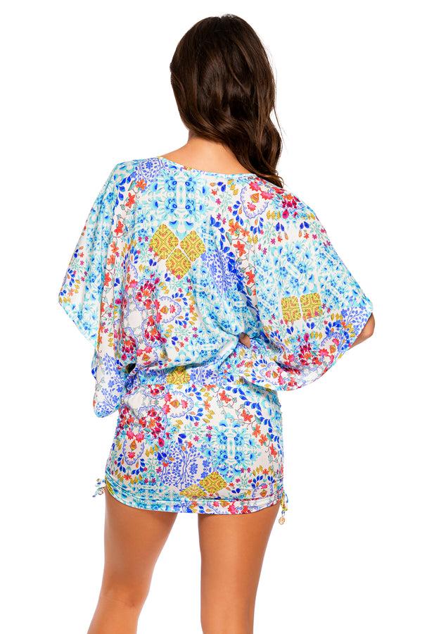 Luli Fama AY QUE CUTE - Cabana V Neck Dress • Multicolor – Luli Fama