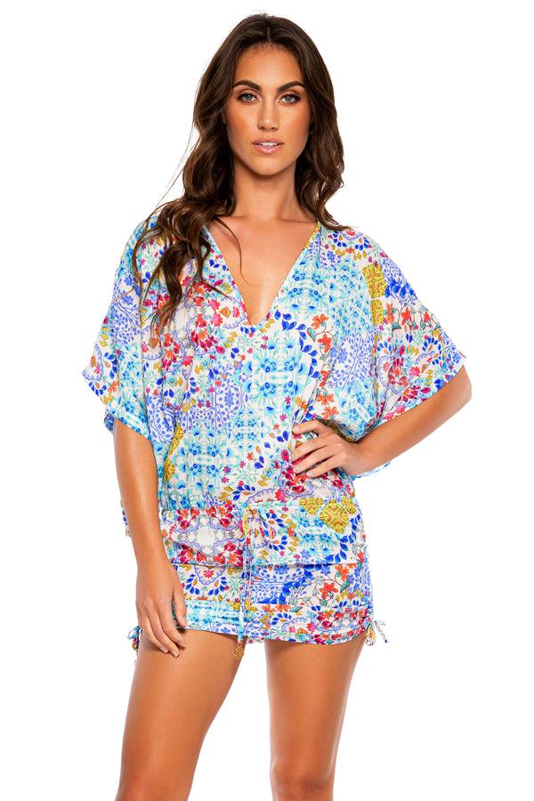 luli fama AY QUE CUTE - Cabana V Neck Dress • Multicolor – Luli Fama