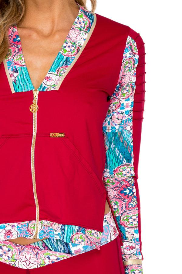 Luli Fama AZUCAR - Pintucked Sleevers Open Side Jacket & Cross Waistband Capri L – Luli Fama