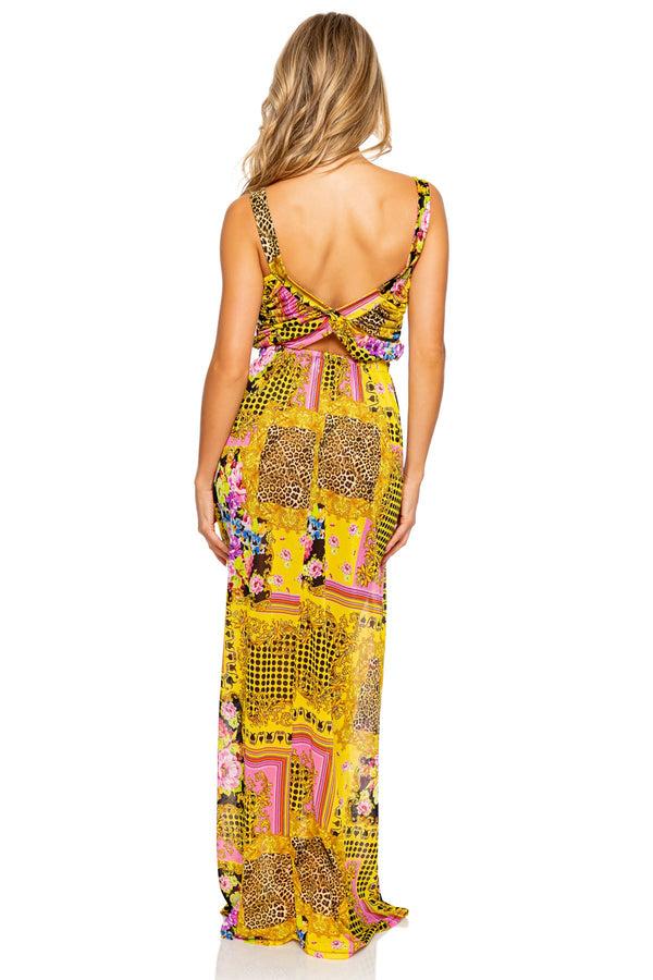 Luli Fama BACK IN TIME - Timeless Cut Out Long Dress • Multicolor – Luli Fama