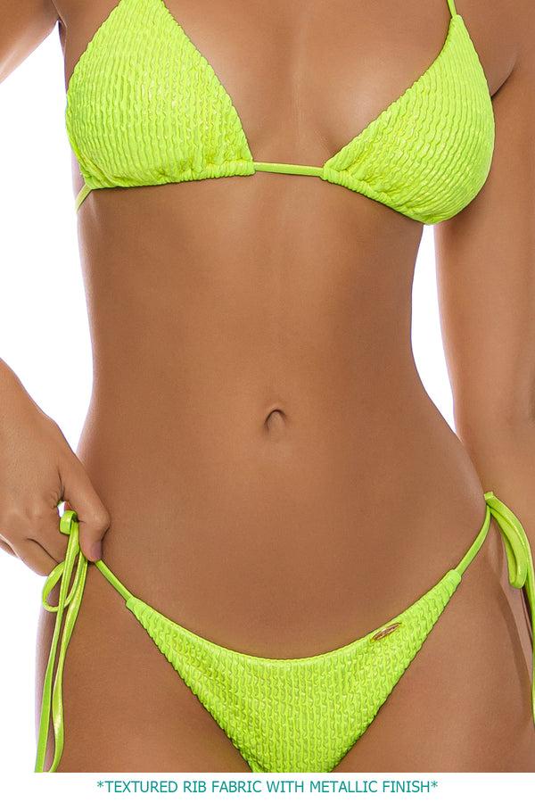 luli fama BELLA - Seamless Triangle Top & Seamless Wavy Ruched Back Brazilian Ti – Luli Fama