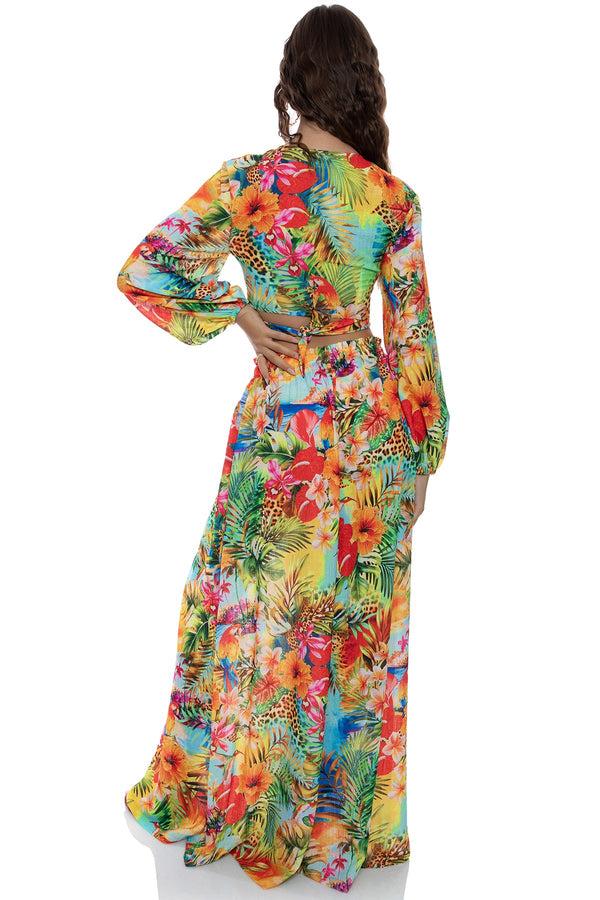 Luli Fama BIRDS OF PARADISE Multi Way Crop Top & Palazzo Pant – Luli Fama