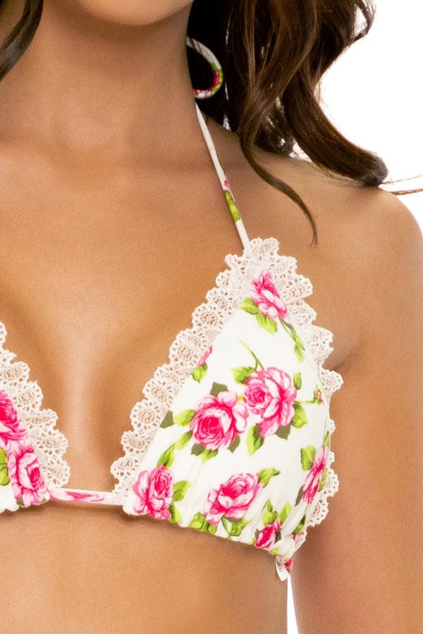 Luli Fama Bloomin' Beauty - Triangle Top & Ruched Side-Tie Bottom – Luli Fama