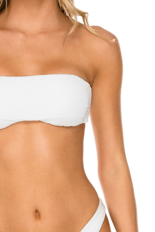 Luli Fama BULERIA - Free Form Bandeau & High Leg Brazilian Bottom • Ivory – Luli Fama