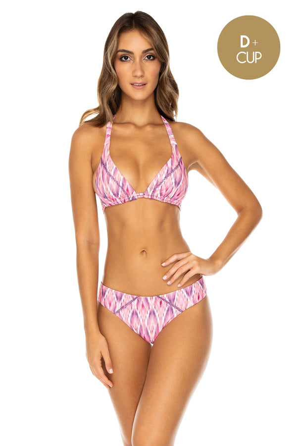 luli fama CADIZ - Triangle Halter Top & Full Bottom • Multicolor – Luli Fama