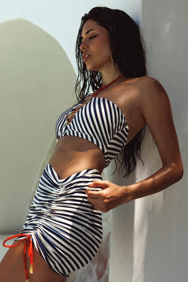 Luli Fama CAPITANA Halter Cropped Top & Mini Skirt - Multicolor – Luli Fama