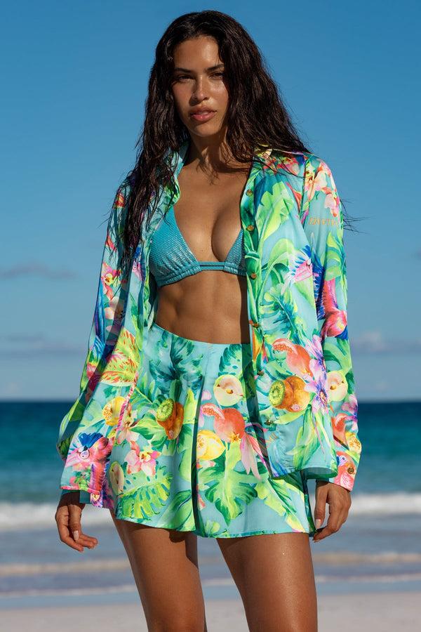 luli fama CARIBBEAN FANTASY - Blouse & Short • Multicolor – Luli Fama