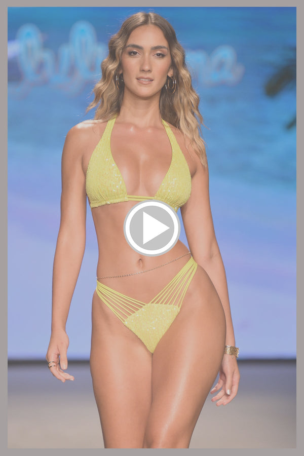 Luli Fama CHASING STARS - Sequins Triangle Halter Top & Sequins Multi Strap Braz – Luli Fama