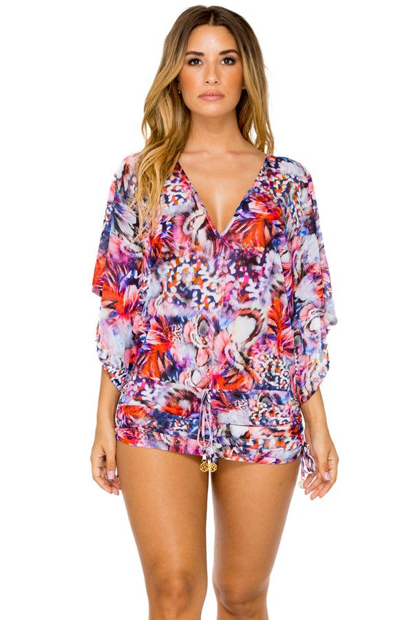 luli fama CIENFUEGOS - Cabana V Neck Dress • Multicolor – Luli Fama