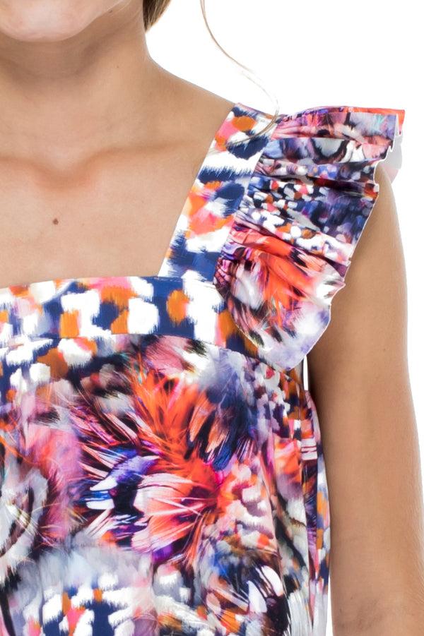 Luli Fama CIENFUEGOS - Ruffle Short Dress • Multicolor – Luli Fama