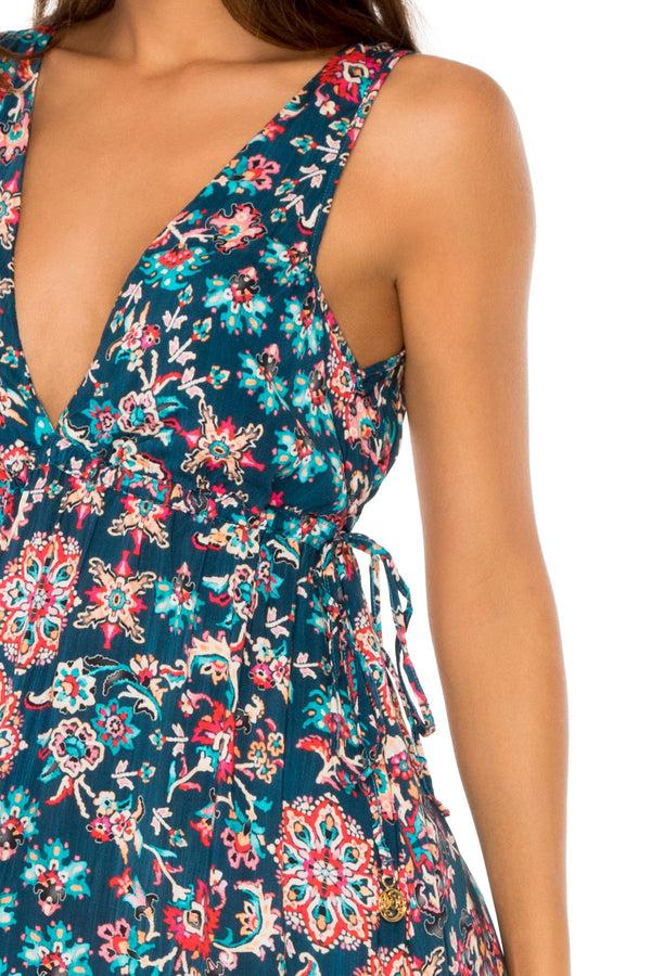 Luli Fama CORDOBA - V Neck Long Dress • Multicolor – Luli Fama