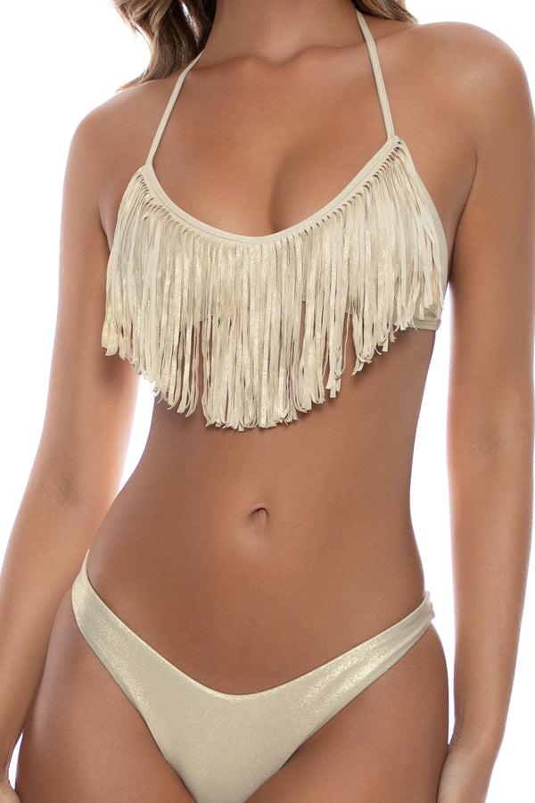 Luli Fama COSITA BUENA Fringe Scoop Halter Top & Brazilian Bottom – Luli Fama