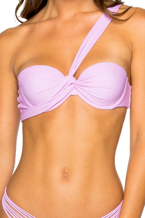 Luli Fama Cosita Buena Multi Way Bikini Top & Strappy Brazilian Bottom - Lavender – Luli Fama