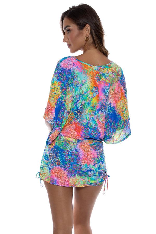 Luli Fama DECO GARDENS - Cabana V Neck Dress • Multicolor – Luli Fama
