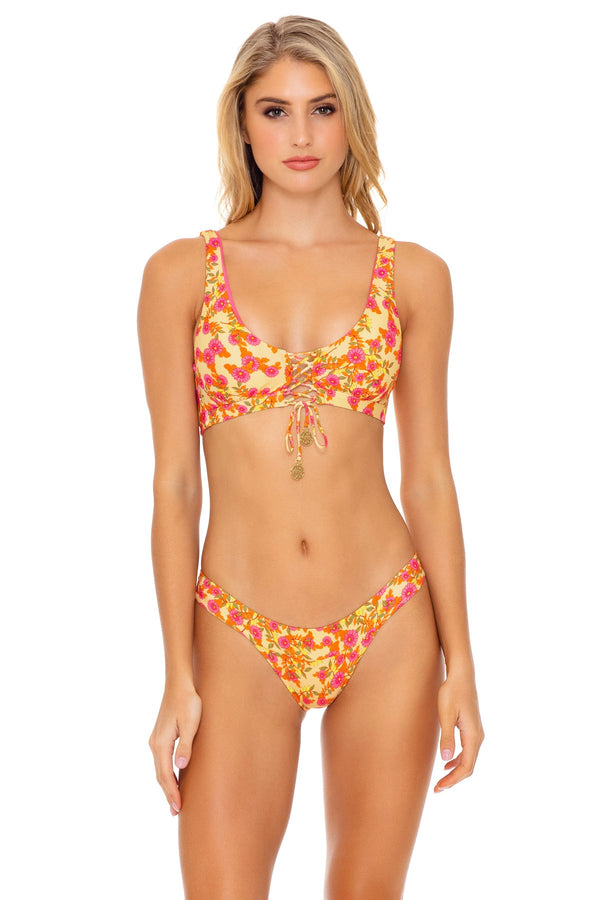 luli fama Desert Angel Bralette Top and Moderate Bottoms - Floral – Luli Fama