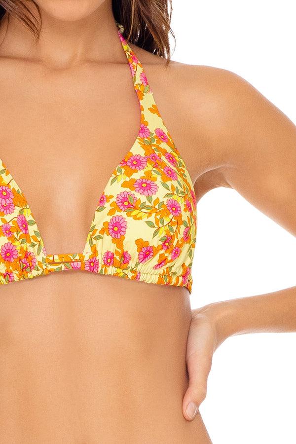 Luli Fama Desert Angel Halter Bikini Top & Ruched Bottom - Floral – Luli Fama