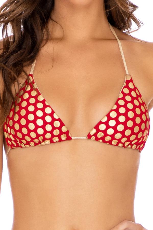 Luli Fama Dotted Delight: Triangle Top & Ruched Back Bottom - Red – Luli Fama