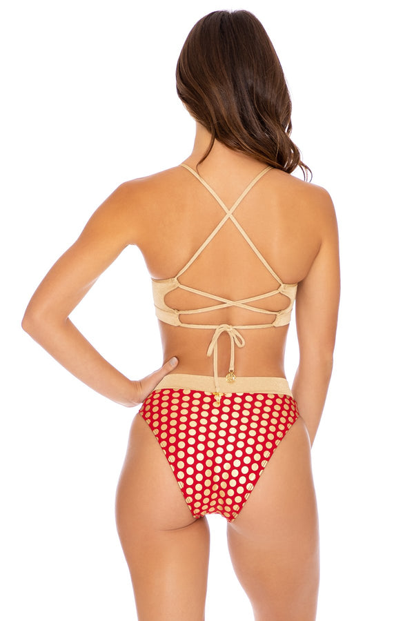 Luli Fama Dotted Delight: Underwire Top & High Leg Bottom - Red – Luli Fama
