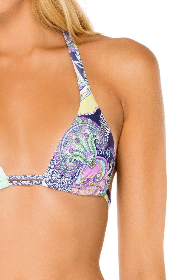 Luli Fama DYNASTY - Triangle Halter Top & Full Bottom • Marino – Luli Fama