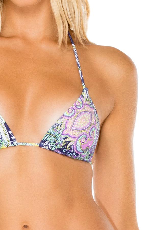 Luli Fama DYNASTY - Triangle Top & Wavey Ruched Back Brazilian Tie Side Bottom • – Luli Fama