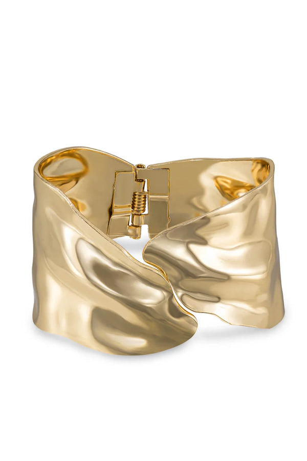 luli fama ETTIKA - Melted Abstract Cuff Bracelet • Gold – Luli Fama