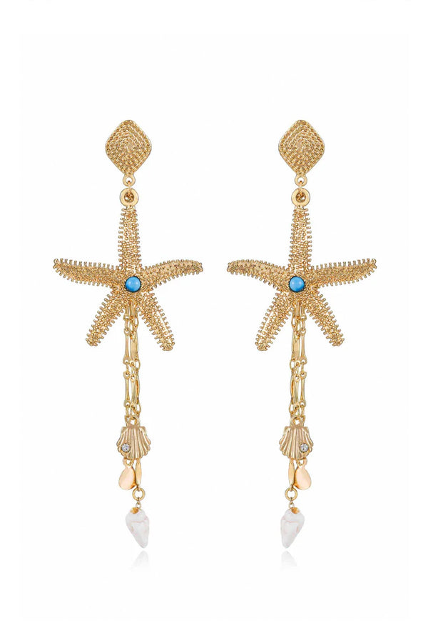 Luli Fama ETTIKA - Starfish Seeker Drop Earrings • Gold – Luli Fama