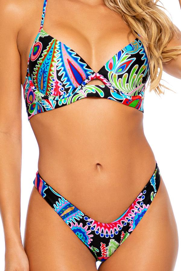 Luli Fama FEATHER LOVE - Underwire Top & High Leg Brazilian Bottom • Multicolor – Luli Fama