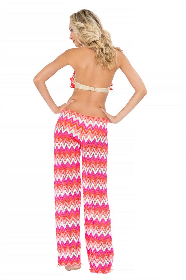 Luli Fama FLAMINGO BEACH - Cascade Push Up Underwire Top & Beach Pant • Multicol – Luli Fama