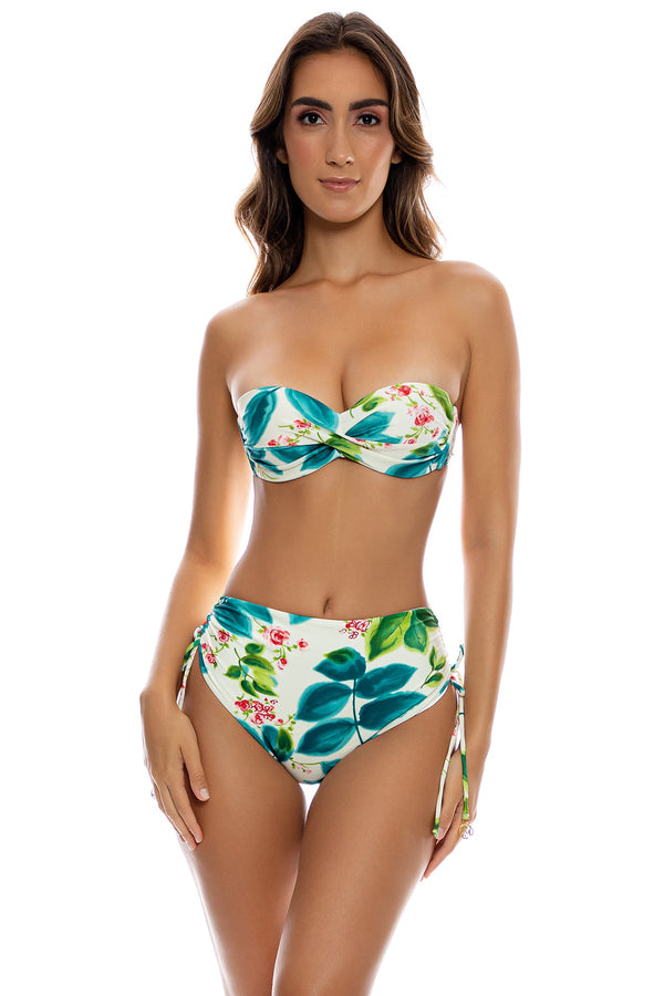 luli fama FLORAL BABY - Underwire Push Up Bandeau Top & High Waist Bottom • Mult – Luli Fama