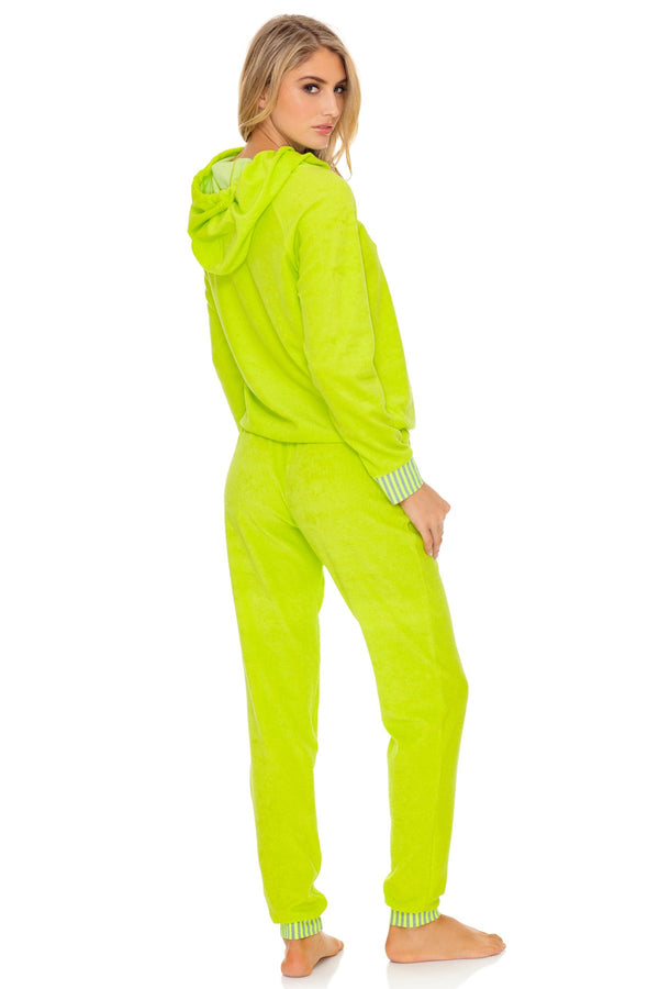 Luli Fama Glow Baby Glow Jogger Set - Lime Hoodie Jacket & Pants – Luli Fama