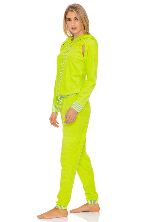 Luli Fama Glow Baby Glow Jogger Set - Lime Hoodie Jacket & Pants – Luli Fama