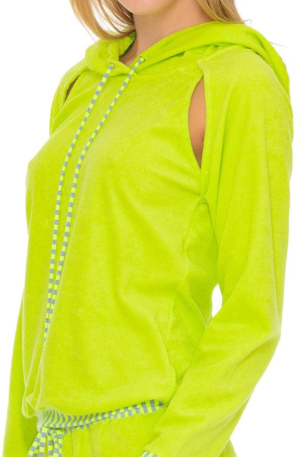 Luli Fama Glow Baby Glow Jogger Set - Lime Hoodie Jacket & Pants – Luli Fama