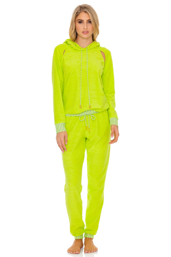 luli fama Glow Baby Glow Jogger Set - Lime Hoodie Jacket & Pants – Luli Fama