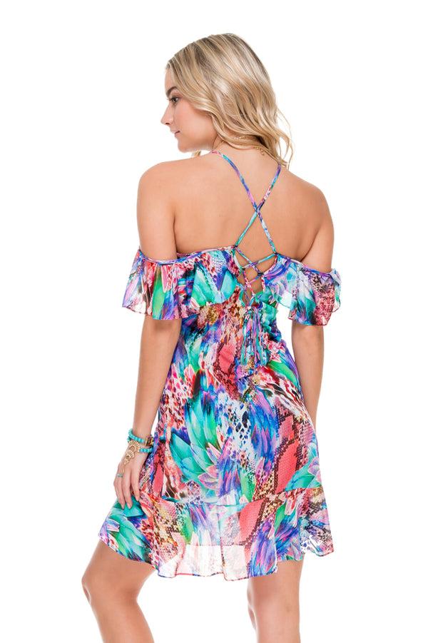 Luli Fama GORGEOUS CHAOS - Willow Dress • Multicolor – Luli Fama