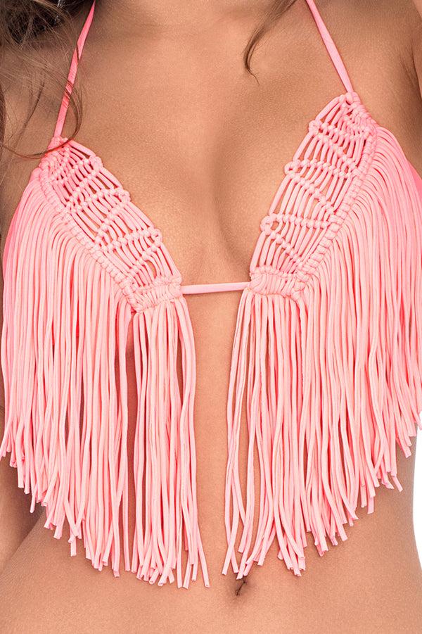 Luli Fama HEART OF A HIPPIE - Weave Fringed Triangle Top & Weave Fringed Moderat – Luli Fama