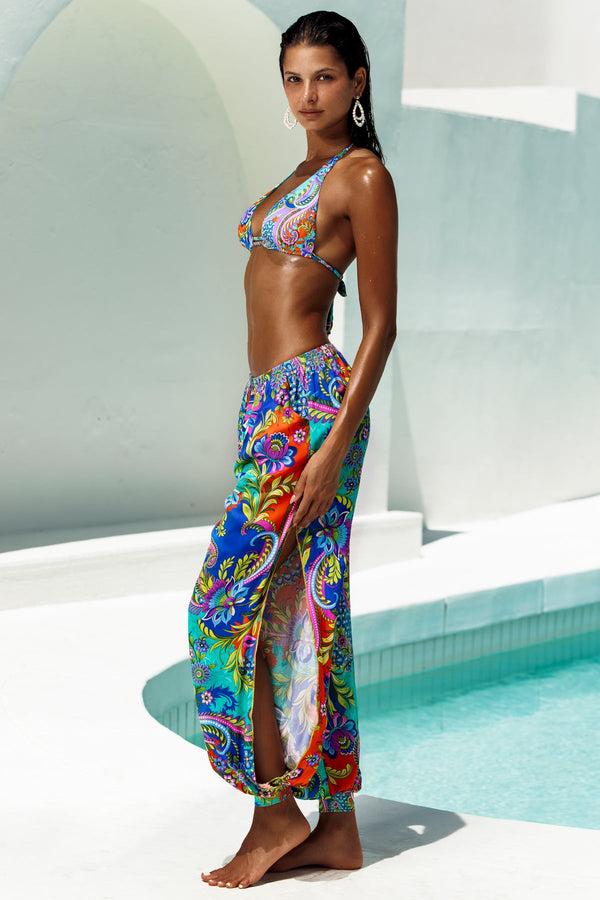 Luli Fama IN THE GROOVE - Reversible Triangle Halter & Jogger Pant • Multicolor – Luli Fama