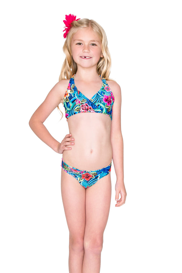 Luli Fama INKED BABE - Ink Mesh Sporty Back Bikini • Multicolor – Luli Fama