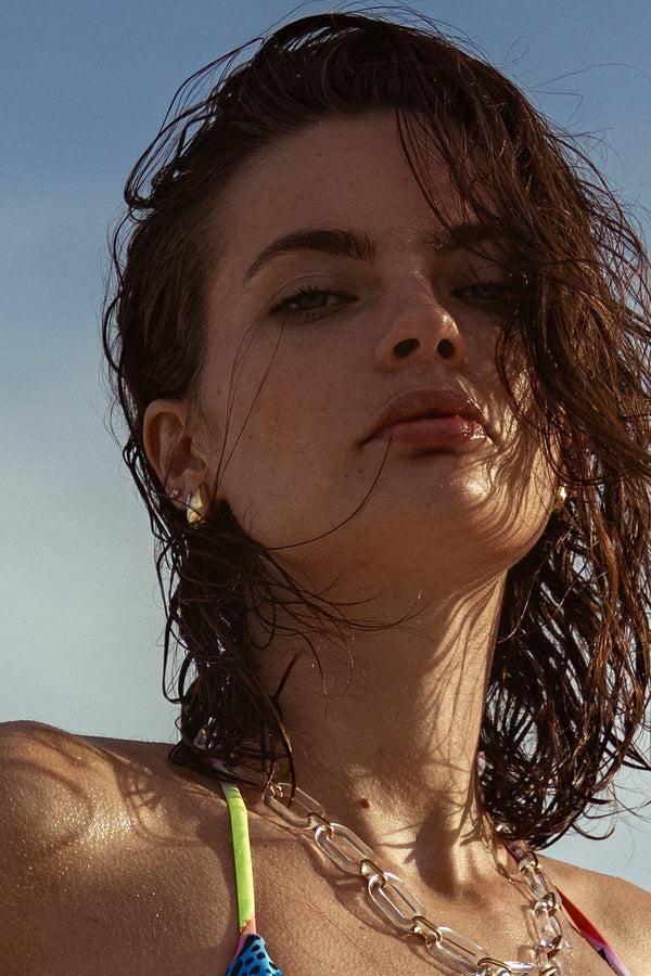 luli fama JEWELRY - Elia Raindrop Earring 20mm • Gold – Luli Fama