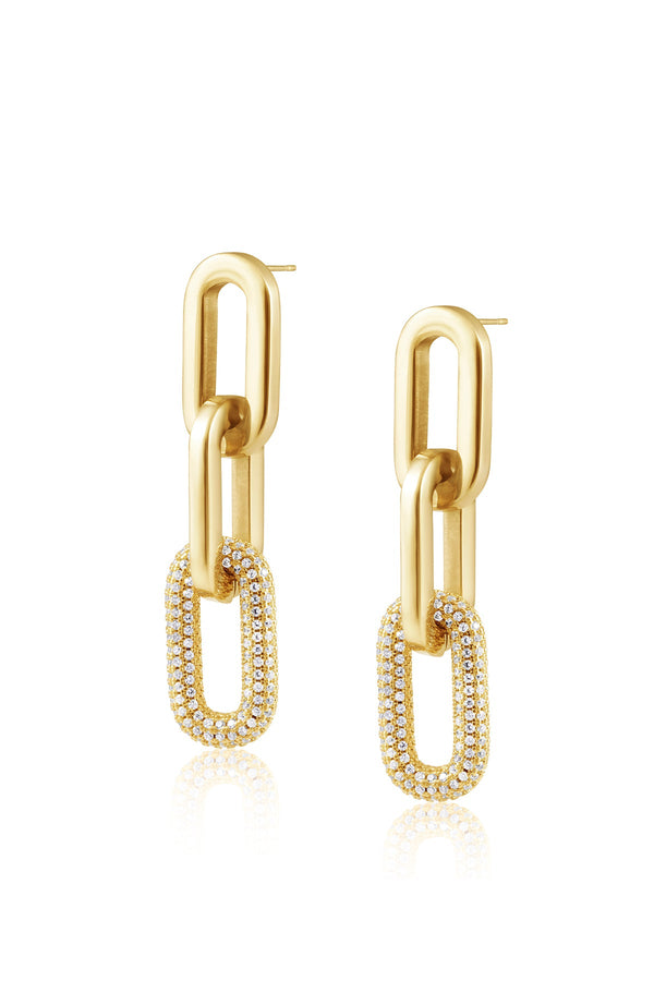 luli fama JEWELRY - Jenna Pave Earrings • Gold – Luli Fama