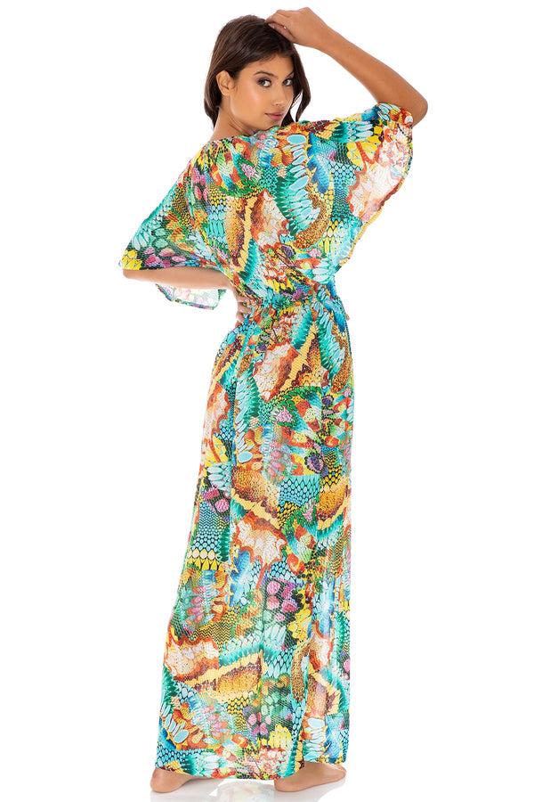Luli Fama Just Wing It Long Open Tunic Swim Cover-Up - Luli Fama