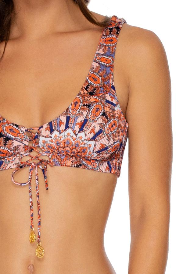 Luli Fama La Reina Del Sur Lace-Up Bralette And Bikini Bottom – Luli Fama