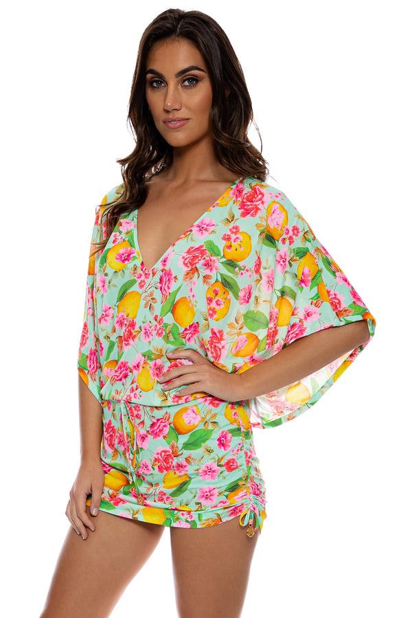 Luli Fama LIMONCELLO - Cabana V Neck Dress • Multicolor – Luli Fama
