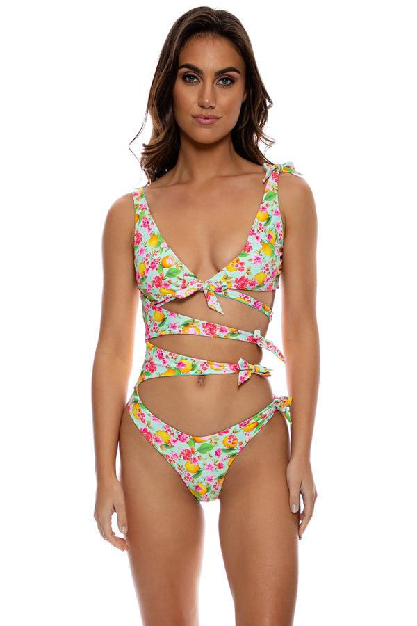 Luli Fama LIMONCELLO - Knot Bow Tie Side One Piece • Multicolor – Luli Fama