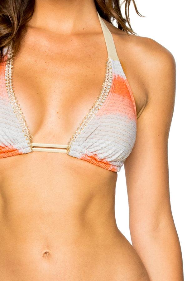 Luli Fama LOS FLAMENCOS - Triangle Halter Top & Scrunch Panty Full Bottom • Mult – Luli Fama